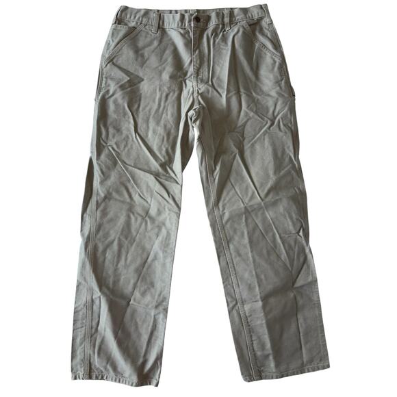 Carhartt Men's Straight Fit Light Sand Carpenter Workwear Pants Size 38 x 34 - Picture 2 of 6